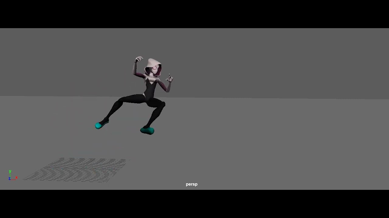 An action-packed animation of a woman jumping in the air.
